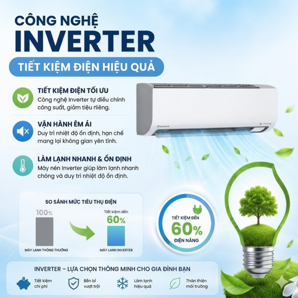 Máy lạnh Daikin Inverter 2.5 HP FTKF60ZVMV - Hàng chính hãng