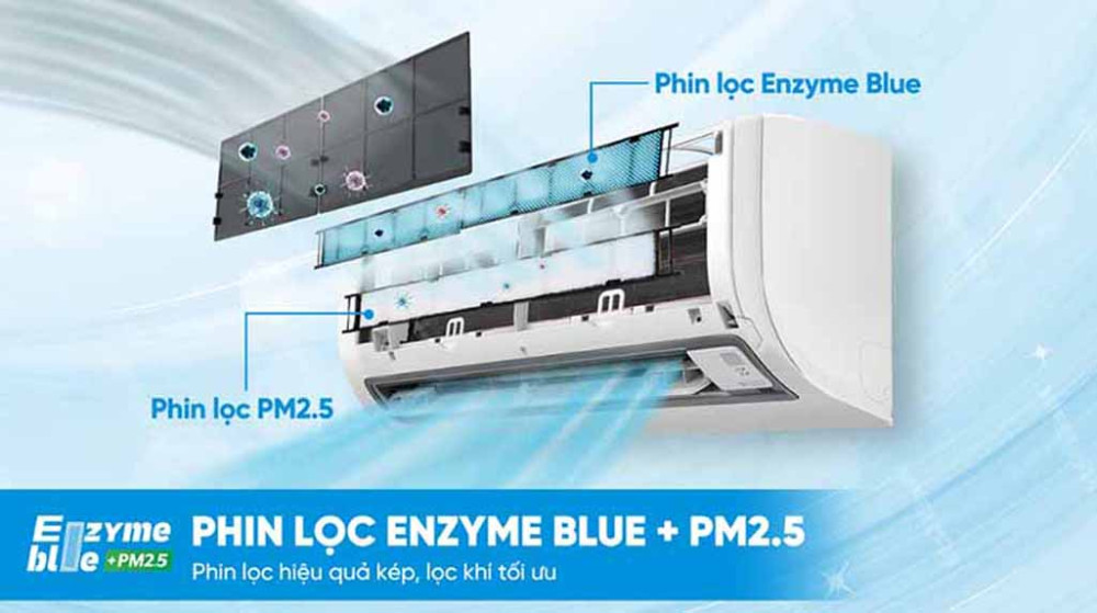 Phin lọc Enzyme Blue tích hợp lọc bụi mịn PM2.5, bảo vệ sức khỏe gia đình.