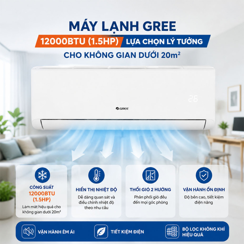 Máy lạnh Gree 1.5HP COSMO12CN - Hàng chính hãng