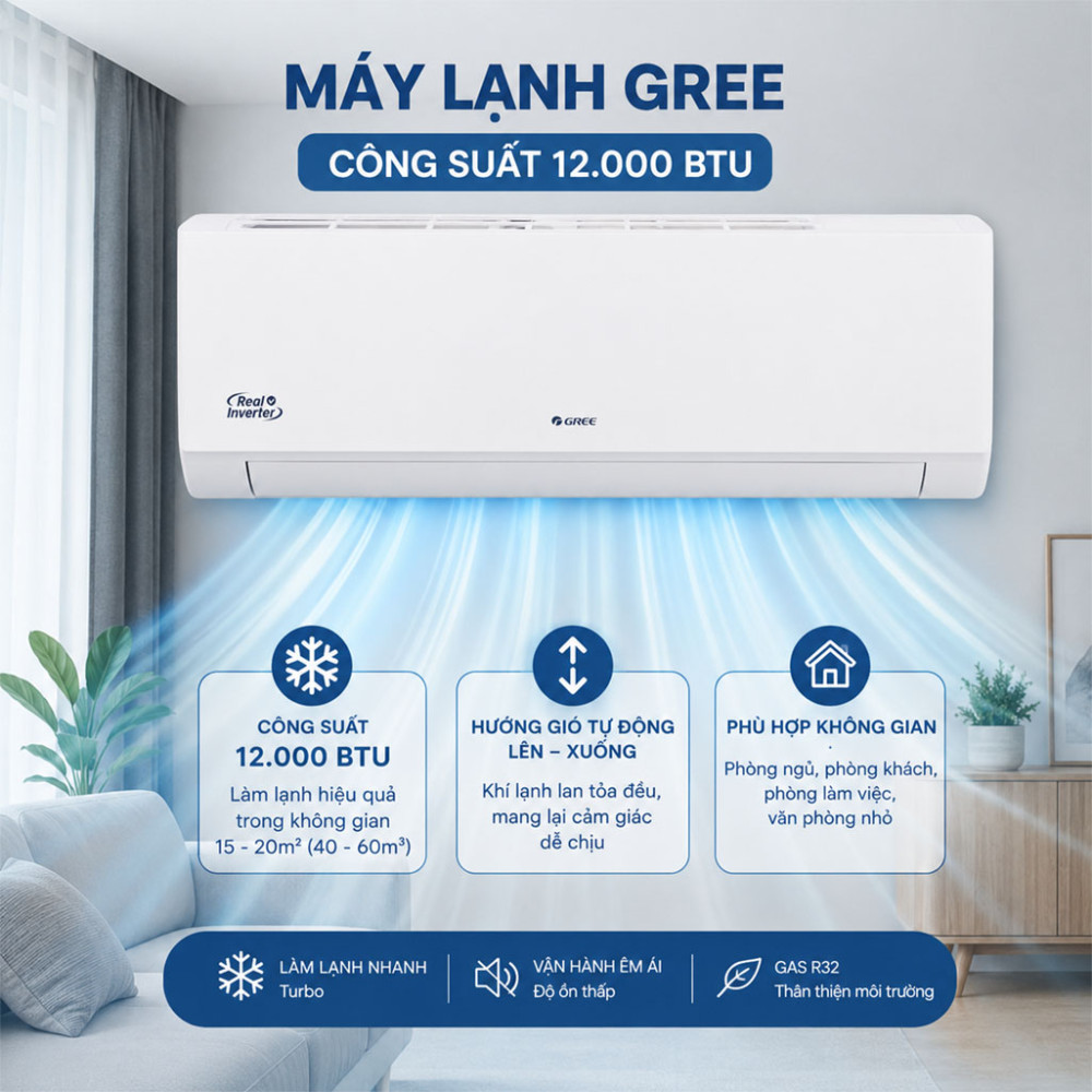 Máy lạnh Gree Inverter 1.5HP BD12CI - Hàng chính hãng