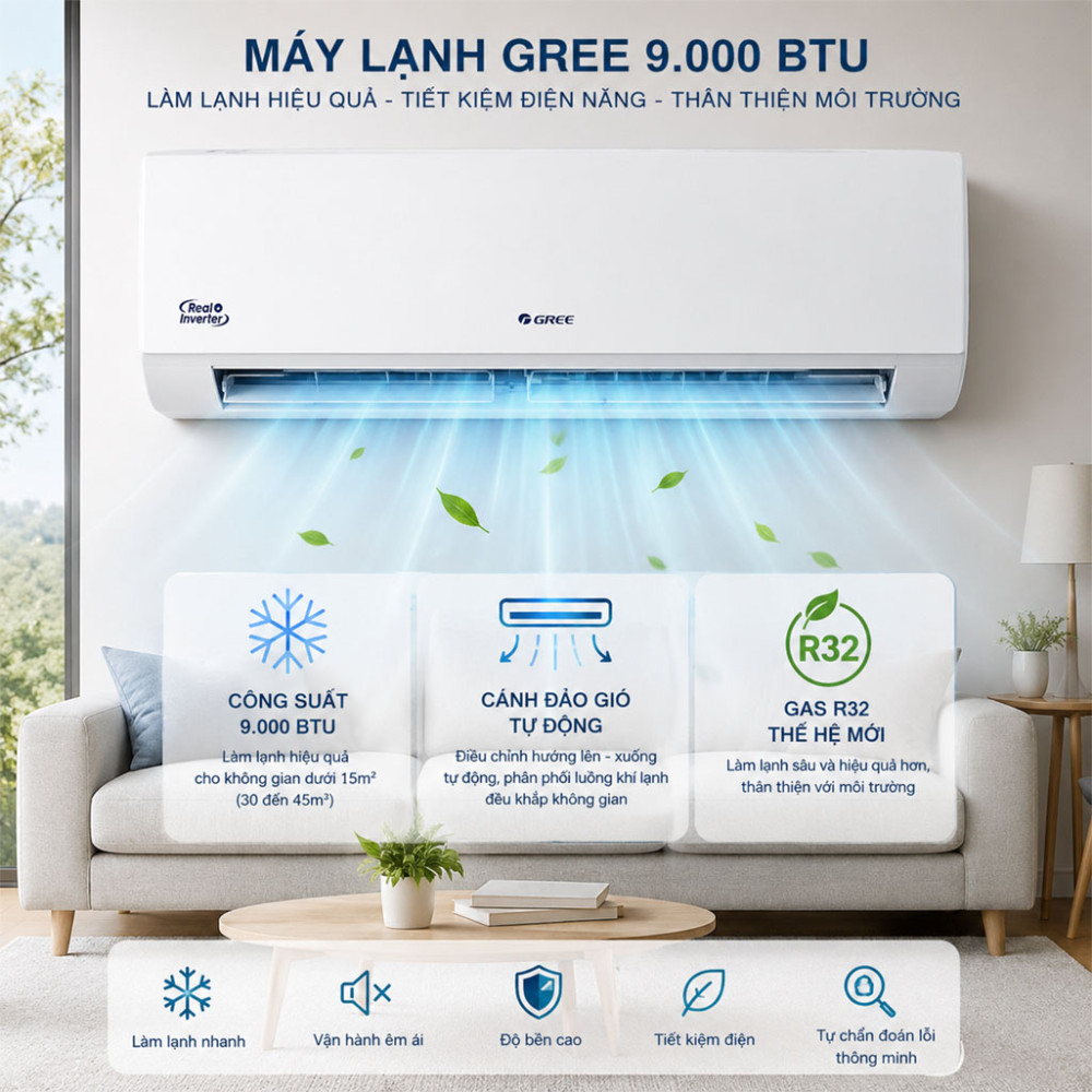 Máy lạnh Gree Inverter 1HP BD9CI - Hàng chính hãng