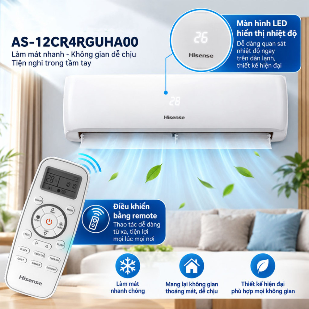 Máy lạnh Hisense AS-12CR4RGUHA00 - Hàng chính hãng