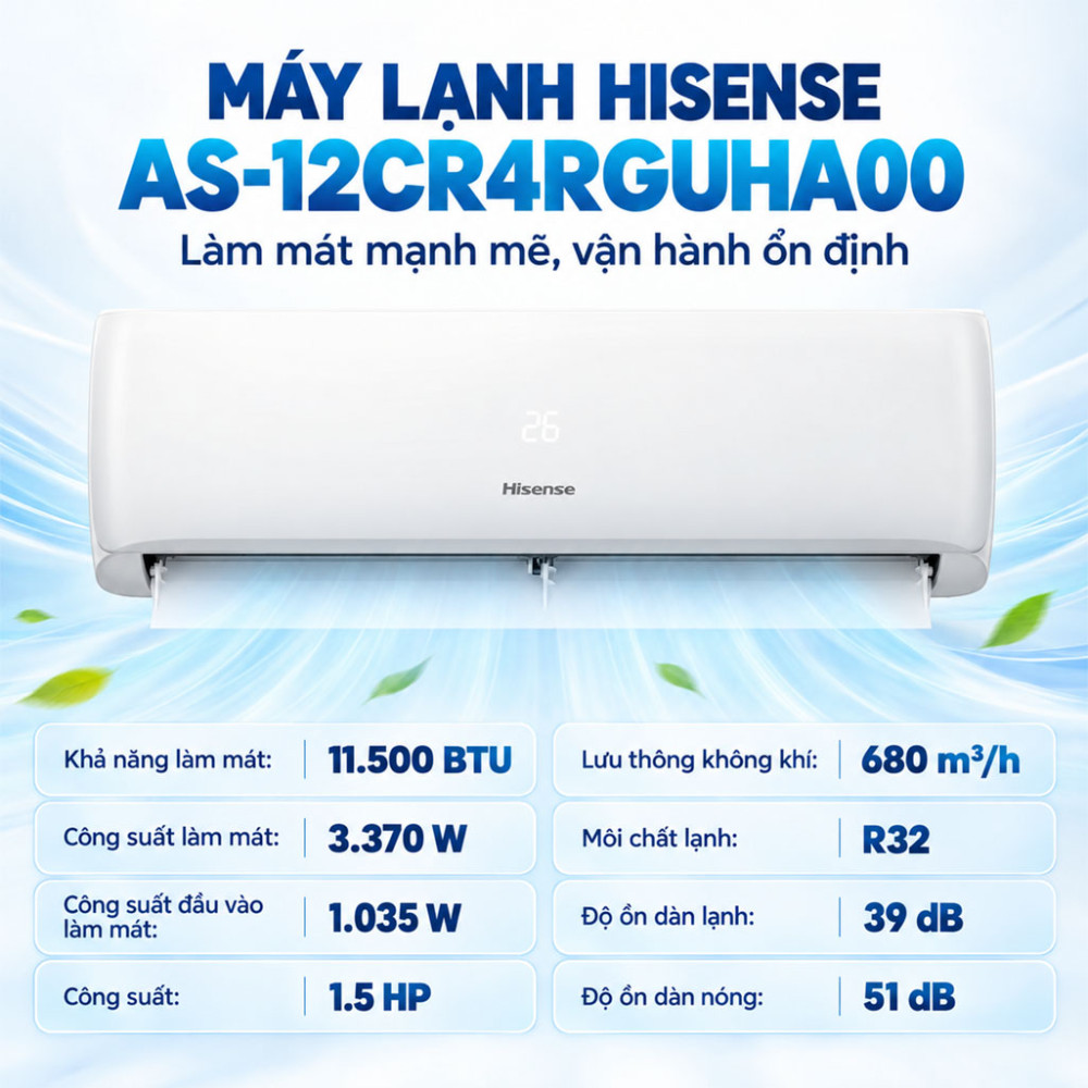 Máy lạnh Hisense AS-12CR4RGUHA00 - Hàng chính hãng