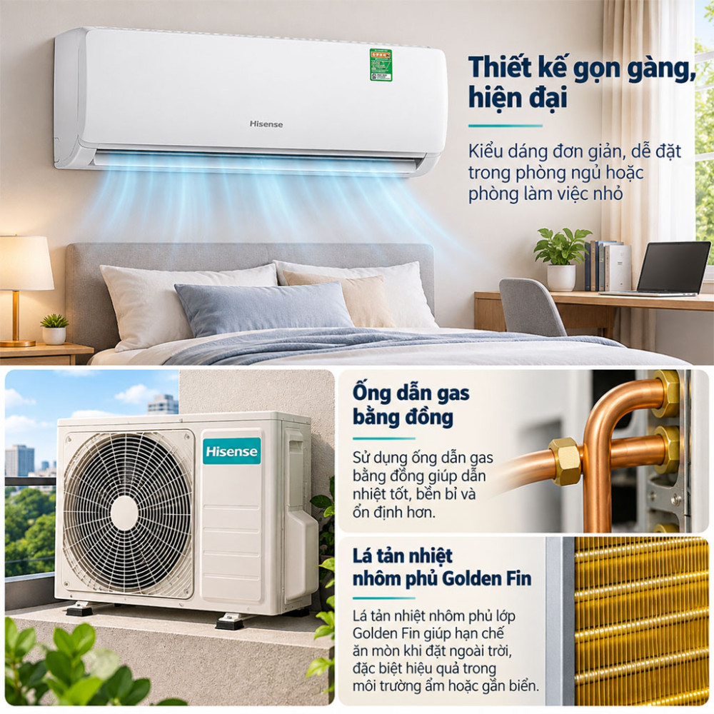 Máy lạnh Hisense Inverter 1 HP AS-10TR4RGUUA00 - Hàng chính hãng