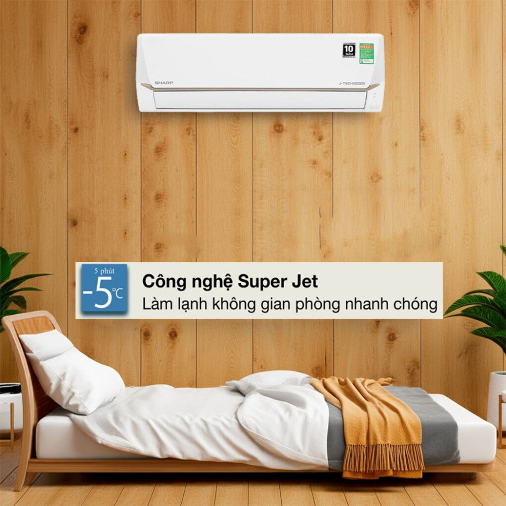 Máy lạnh Inverter 1.5 HP Sharp AH-X13CEWC với công nghệ làm lạnh nhanh hiện đại