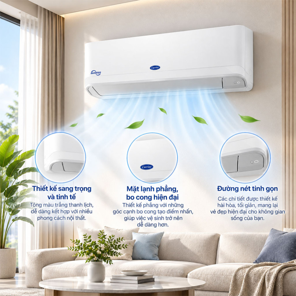 Máy lạnh Inverter 1HP Carrier 38/42GCVUE010-703V - Hàng chính hãng