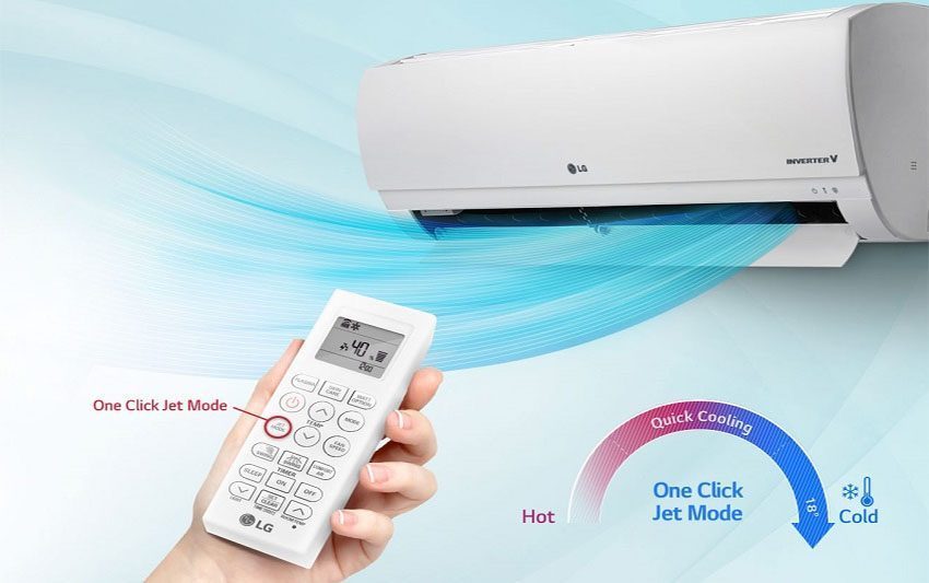Chế độ làm mát nhanh của máy lạnh Inverter 2 HP LG V18ENF