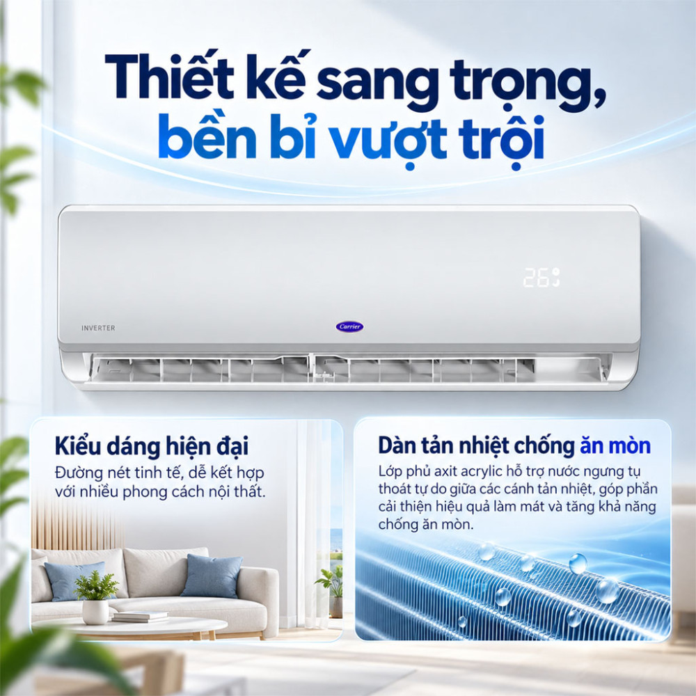 Máy lạnh Inverter 2.5HP Carrier 38/42XIT024-02M1253 - Hàng chính hãng