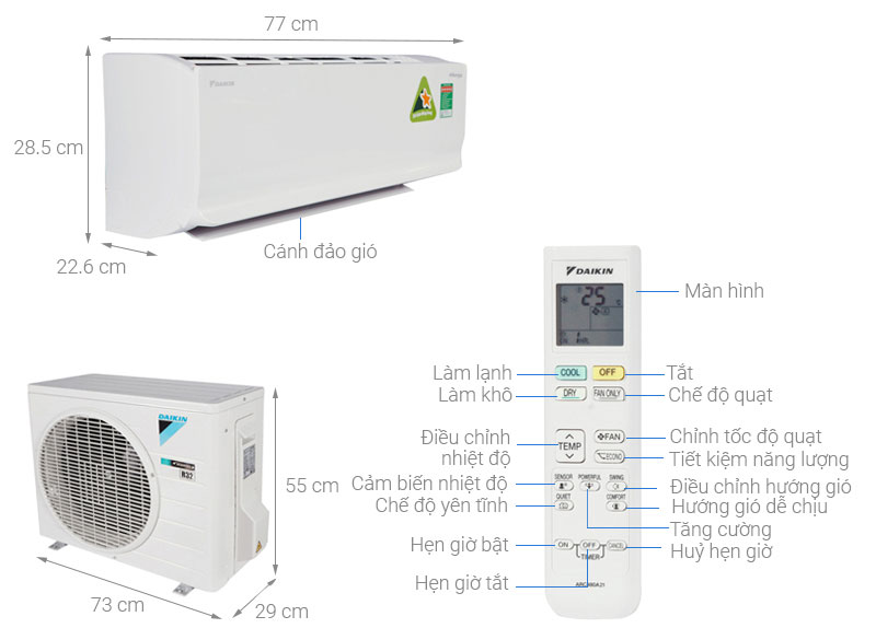 Chi tiết của máy lạnh Inverter Daikin ATKC25TAVMV/ARKC25TAVMV
