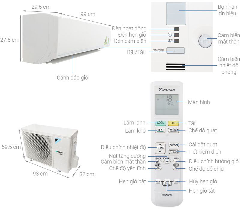 Chi tiết của máy lạnh Inverter Daikin FTKC50UVMV/RKC50UVMV