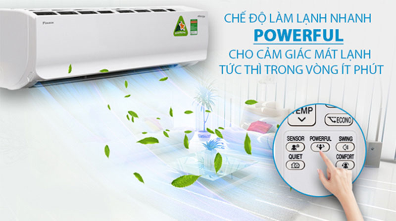 Chức năng làm lạnh nhanh của máy lạnh Inverter Daikin FTKC50UVMV/RKC50UVMV