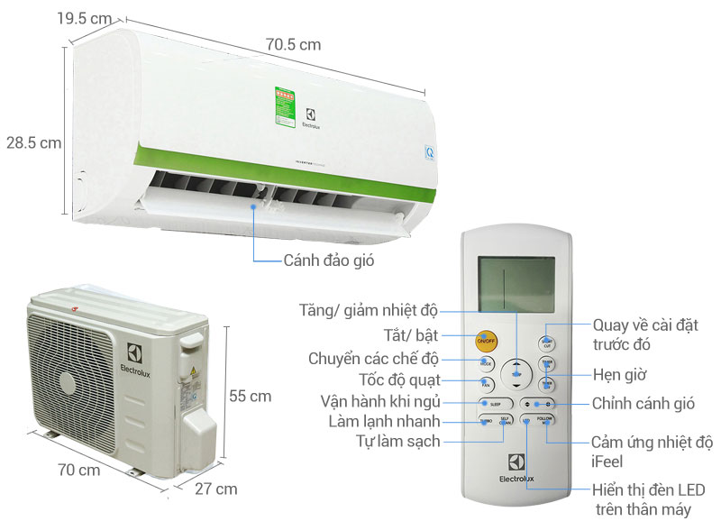 Chi tiết của máy lạnh Inverter ELectrolux ESV09CRR-C7