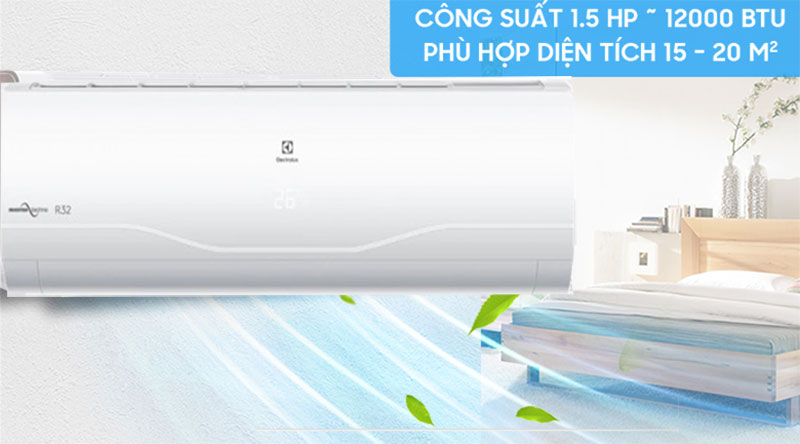 Diện tích sử dụng của máy lạnh Inverter ELectrolux ESV12CRO-B2