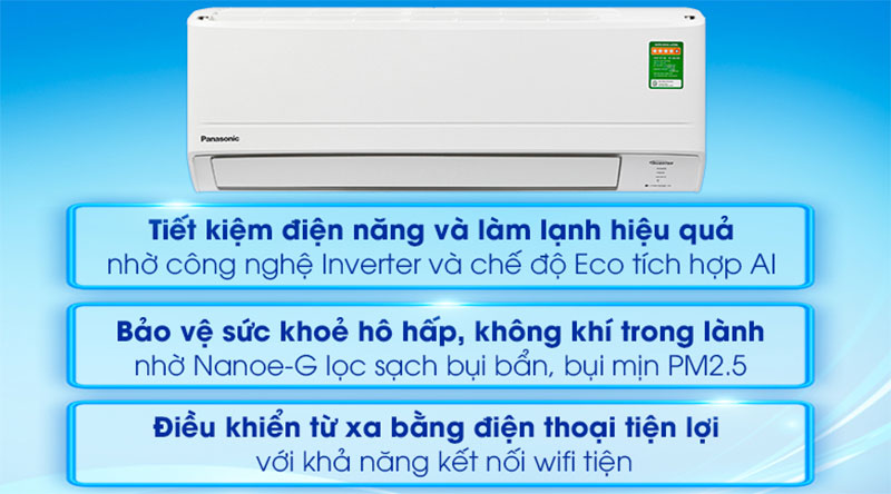 Chức năng của máy lạnh Inverter Panasonic CU/CS-WPU18WKH-8M