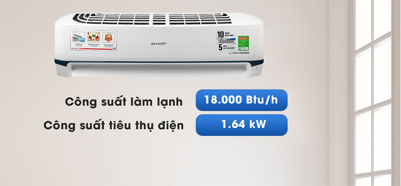 Công suất làm lạnh của máy lạnh Inverter Sharp AH-X18XEW