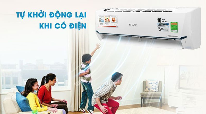 Chức năng tự khởi động lại khi có điện của máy lạnh Inverter Sharp AH-X18XEW