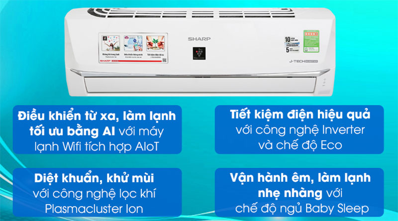 Chức năng của máy lạnh Inverter Sharp AH-XP10WHW