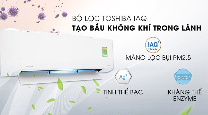 Máy lạnh Inverter Toshiba RAS-H10H2KCVG-V với bộ lọc bụi Toshiba IAQ