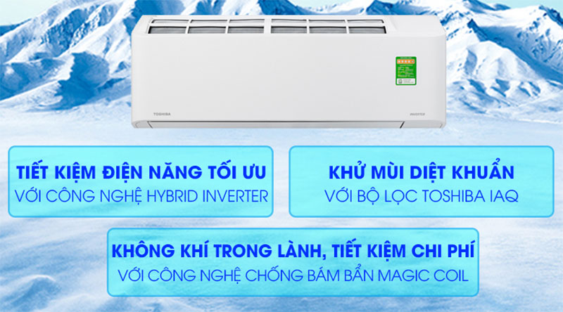Máy lạnh Inverter Toshiba RAS-H18C2KCVG-V/H18C2ACVG-V với tnhs năng tiết kiệm điện