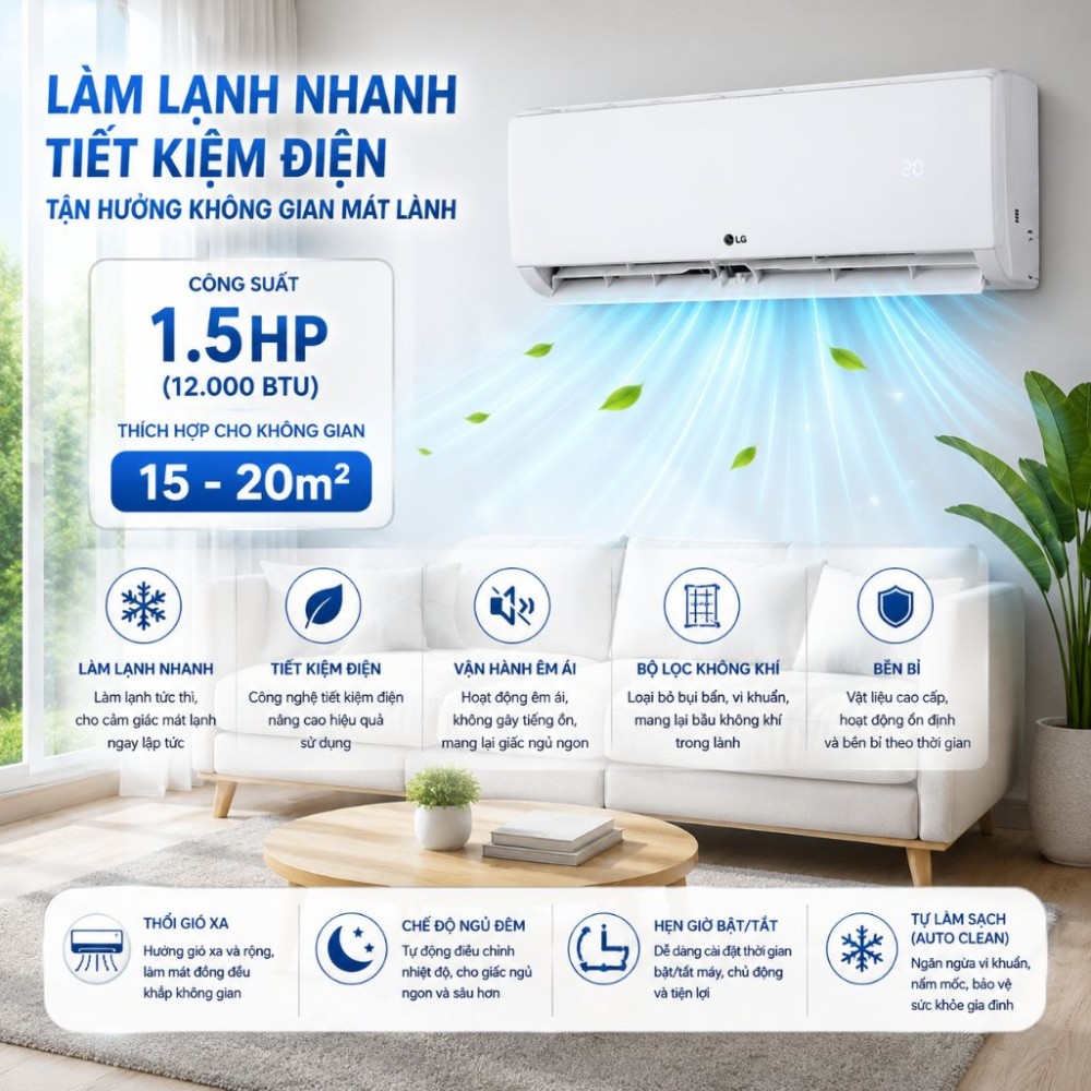 Máy lạnh LG Inverter 1.5 HP IFC12M1 - Hàng chính hãng