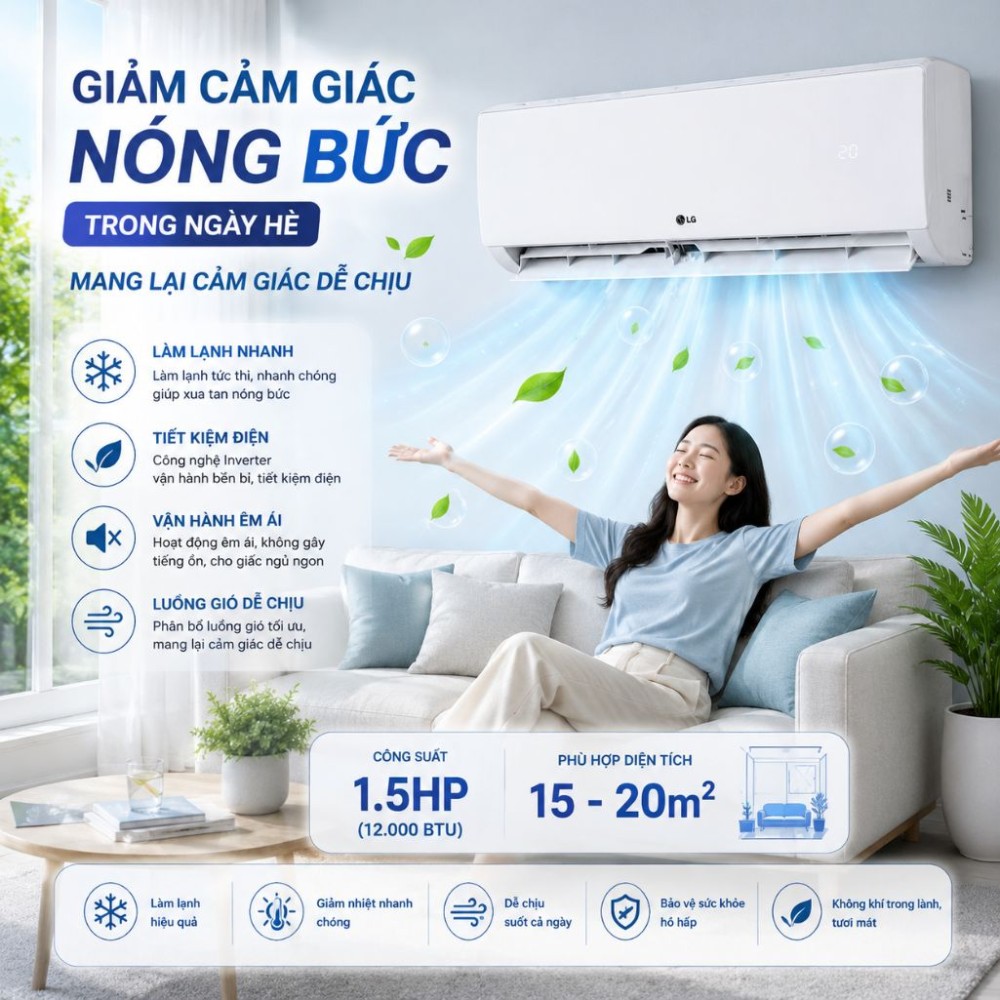 Máy lạnh LG Inverter 1.5 HP IFC12M1 - Hàng chính hãng