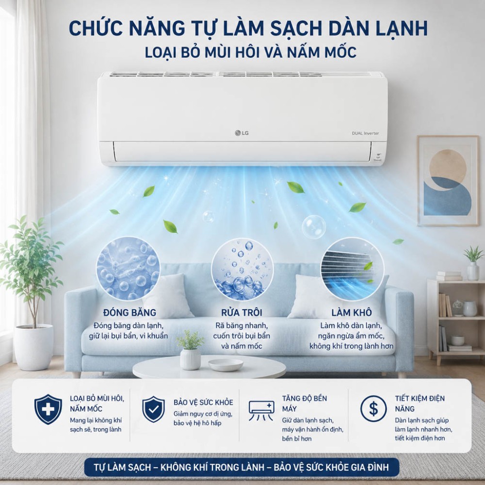 Máy lạnh LG Inverter 1HP IEC09M2 - Hàng chính hãng