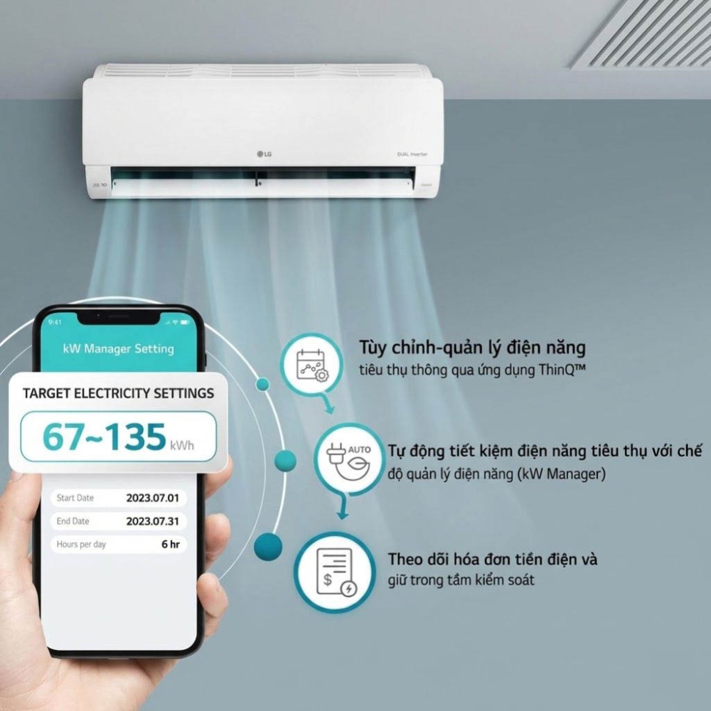 Máy lạnh LG Inverter 1HP IEC09M2 - Hàng chính hãng