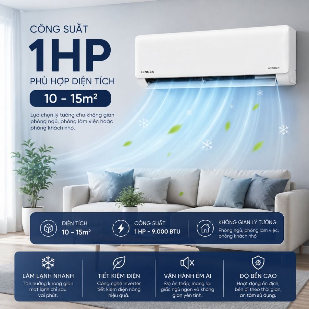 Máy lạnh Lenson Inverter 1 HP LV-09CX1 - Hàng chính hãng