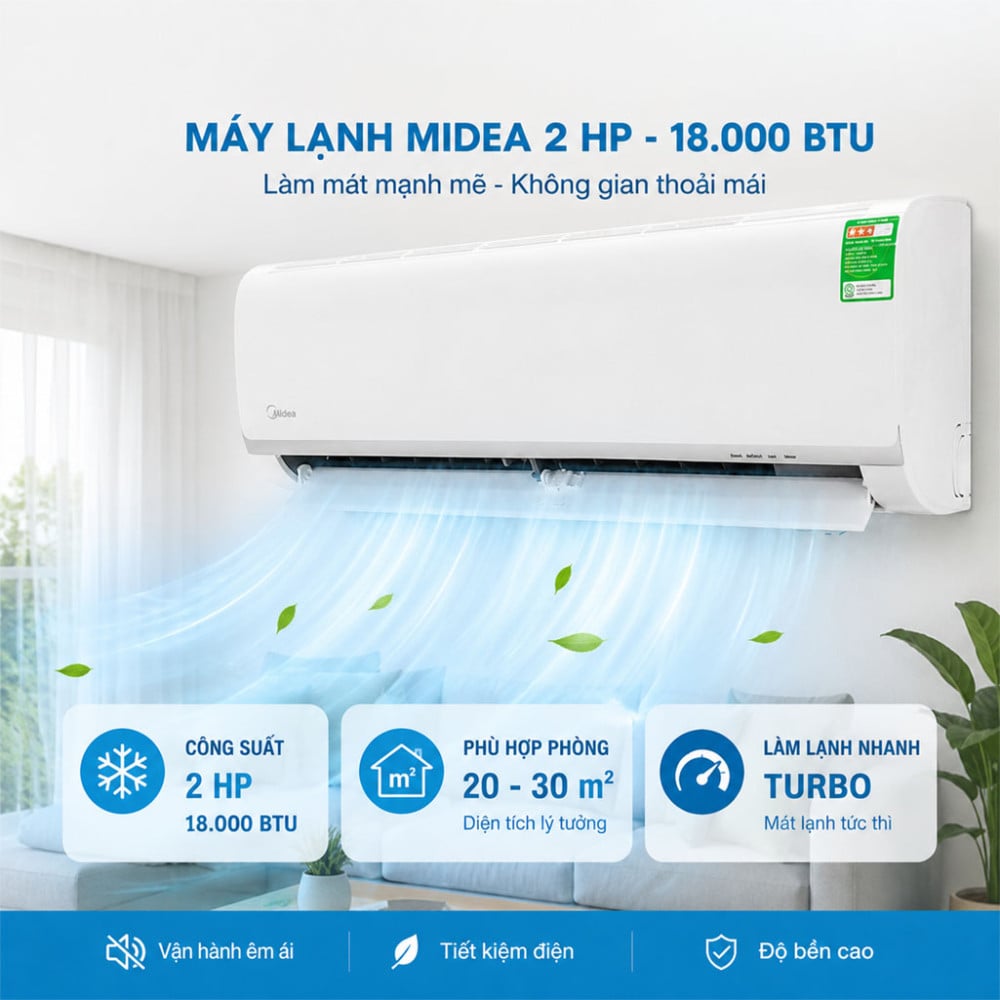 Máy lạnh Midea 2HP MSAFII-18CRN8 - Hàng chính hãng