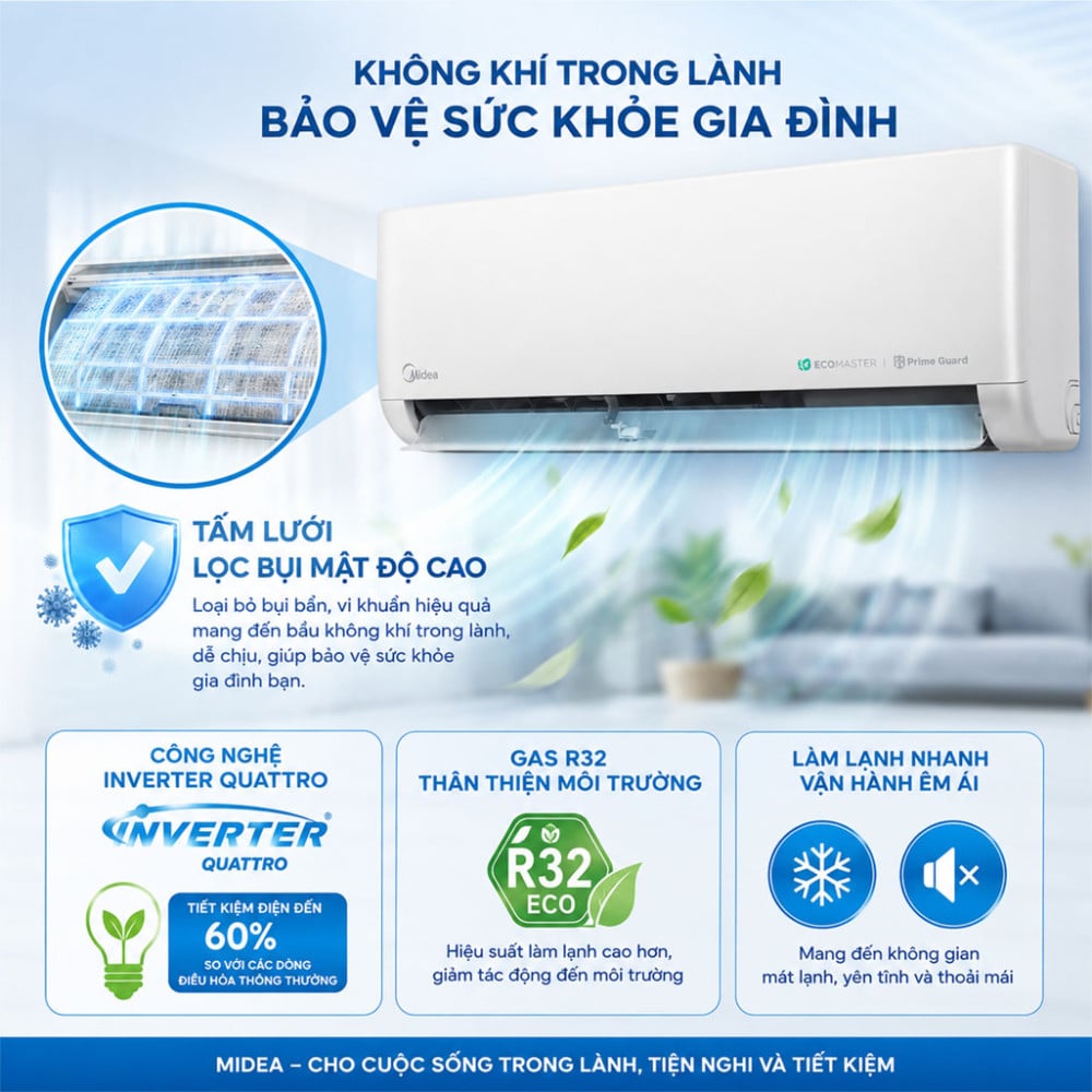 Máy lạnh Midea Inverter 2HP MSCE-19CRFN8 - Hàng chính hãng