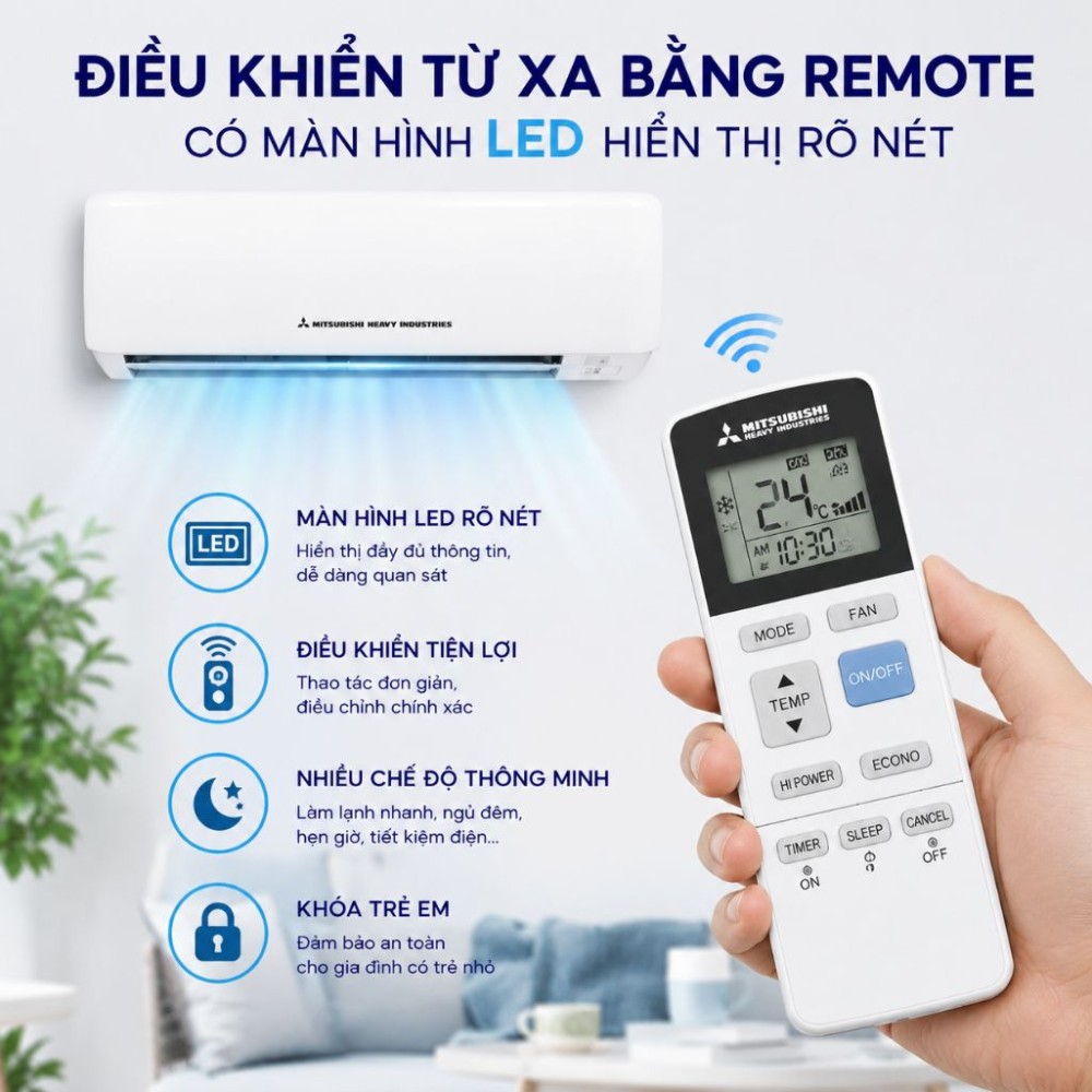 Máy lạnh Mitsubishi Heavy 1.5HP SRK12CT-S5 - Hàng chính hãng