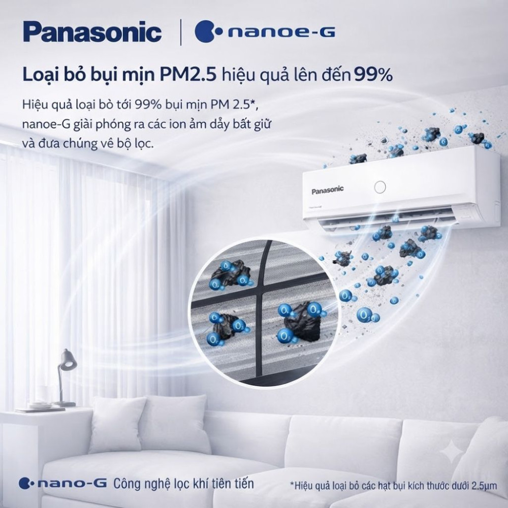 Máy lạnh Panasonic Inverter 1.5 HP CU/CS-PU12CKH-8D - Hàng chính hãng