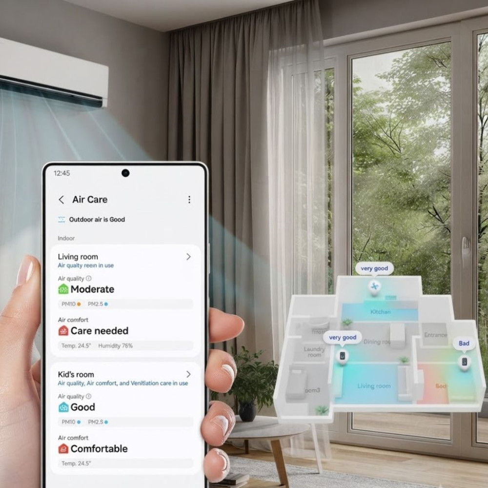 Máy lạnh Samsung Wind-Free Inverter 1 HP AR70H10D1BWNSV - Hàng chính hãng