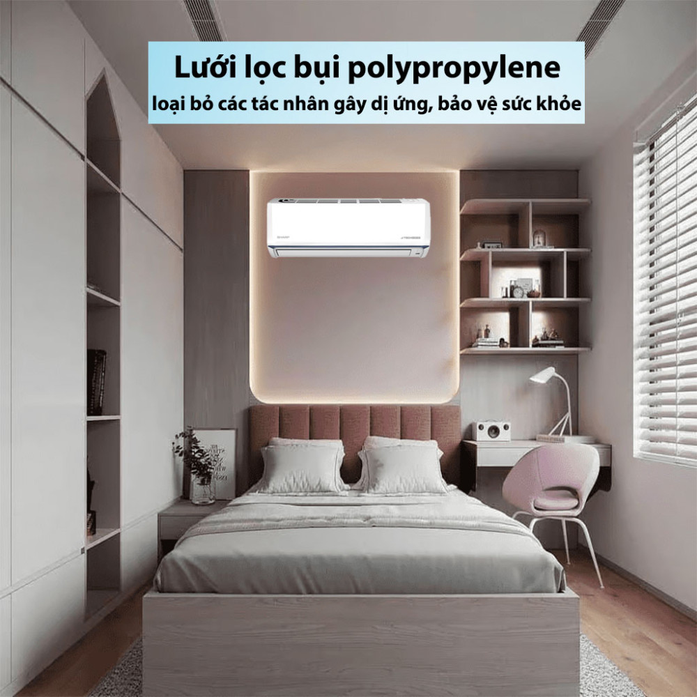 Máy lạnh Sharp Inverter 1.5HP AH-X13CEWA có lưới lọc không khí bảo vệ sức khỏe