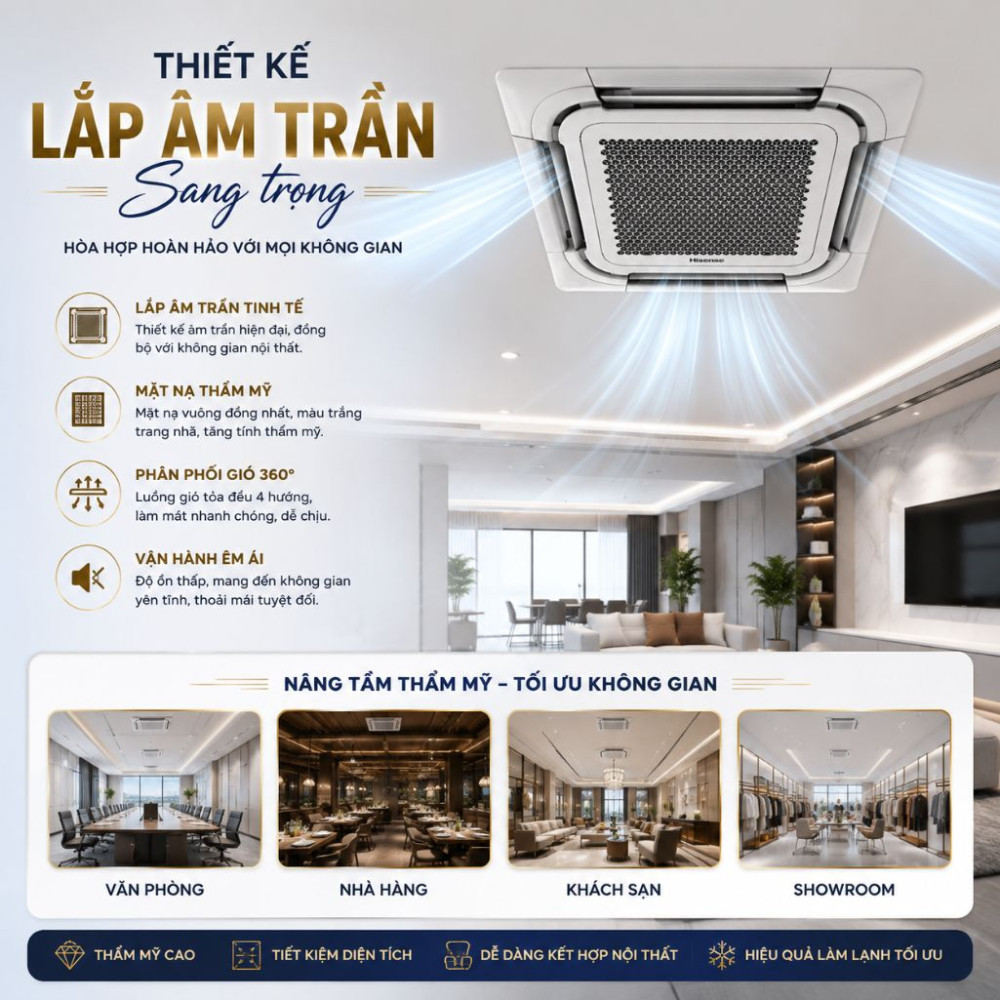 Máy lạnh âm trần Hisense 5.0HP AUC-48CR6REKA - Hàng chính hãng