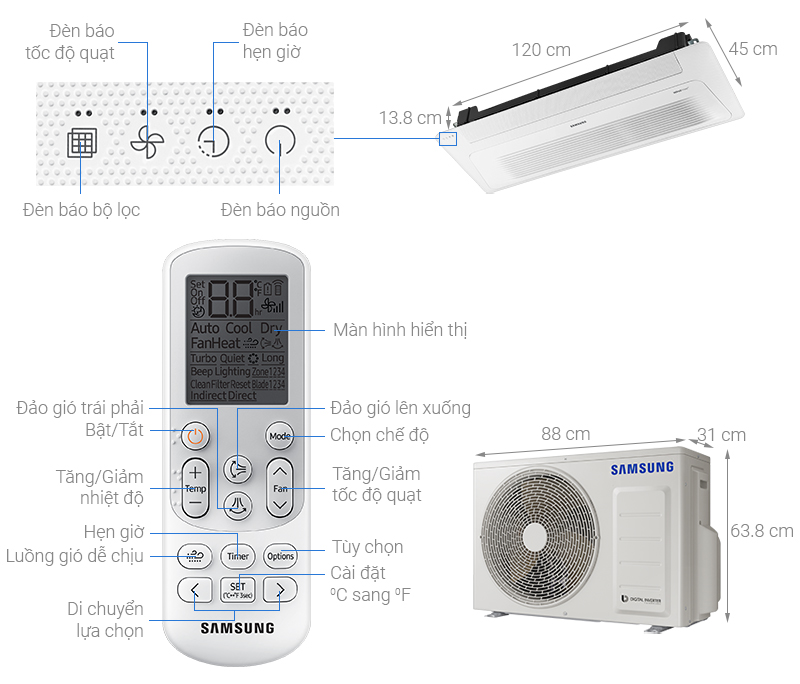 Máy lạnh âm trần Samsung AC052TN1DKC/EA/AC052TXADKC/EA/AR-EH03E/PC1BWFMAN