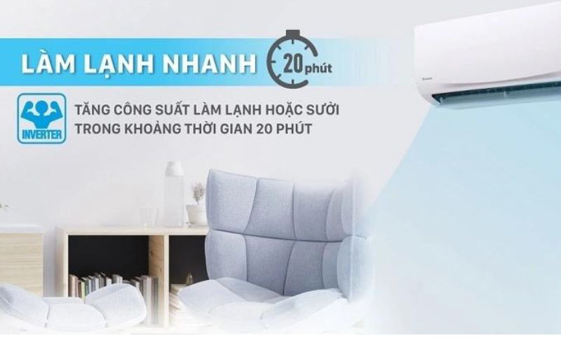 Chế độ Powerful tăng khả năng làm lạnh nhanh chóng