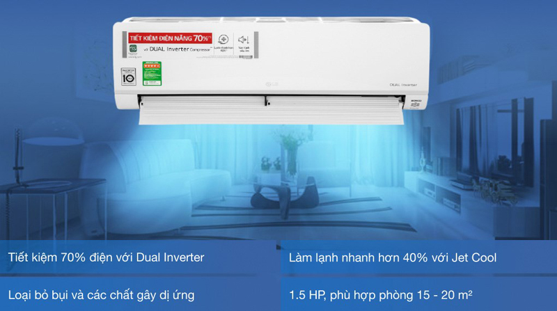 Tính năng nổi bật của máy lạnh LG inverter 1.5 HP V13API1