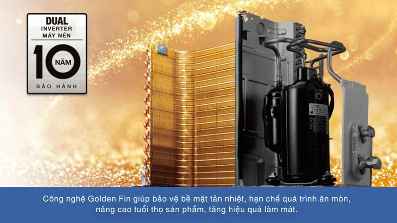 Lớp phủ chống ăn mòn Gold Fin giúp tăng độ bền cho dàn tản nhiệt