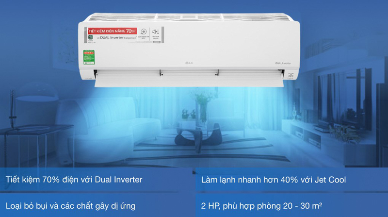 Tính năng nổi bật của máy lạnh LG inverter 2 HP V18API1 