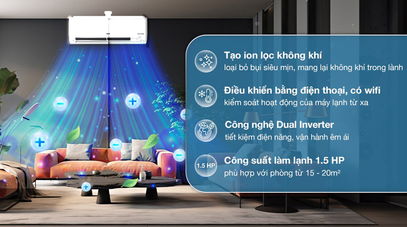 Tính năng nổi bật của máy lạnh LG inverter 1.5 HP V13APFP