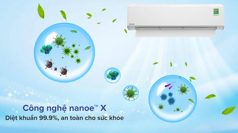 Công nghệ nanoe™ X, nhanh chóng khử mùi hôi, loại bỏ nấm mốc và các chất gây dị ứng
