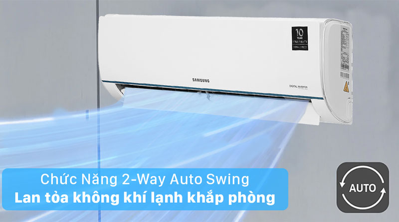 Chức năng 2-Way Auto Swing giúp không khí mát lạnh khắp phòng