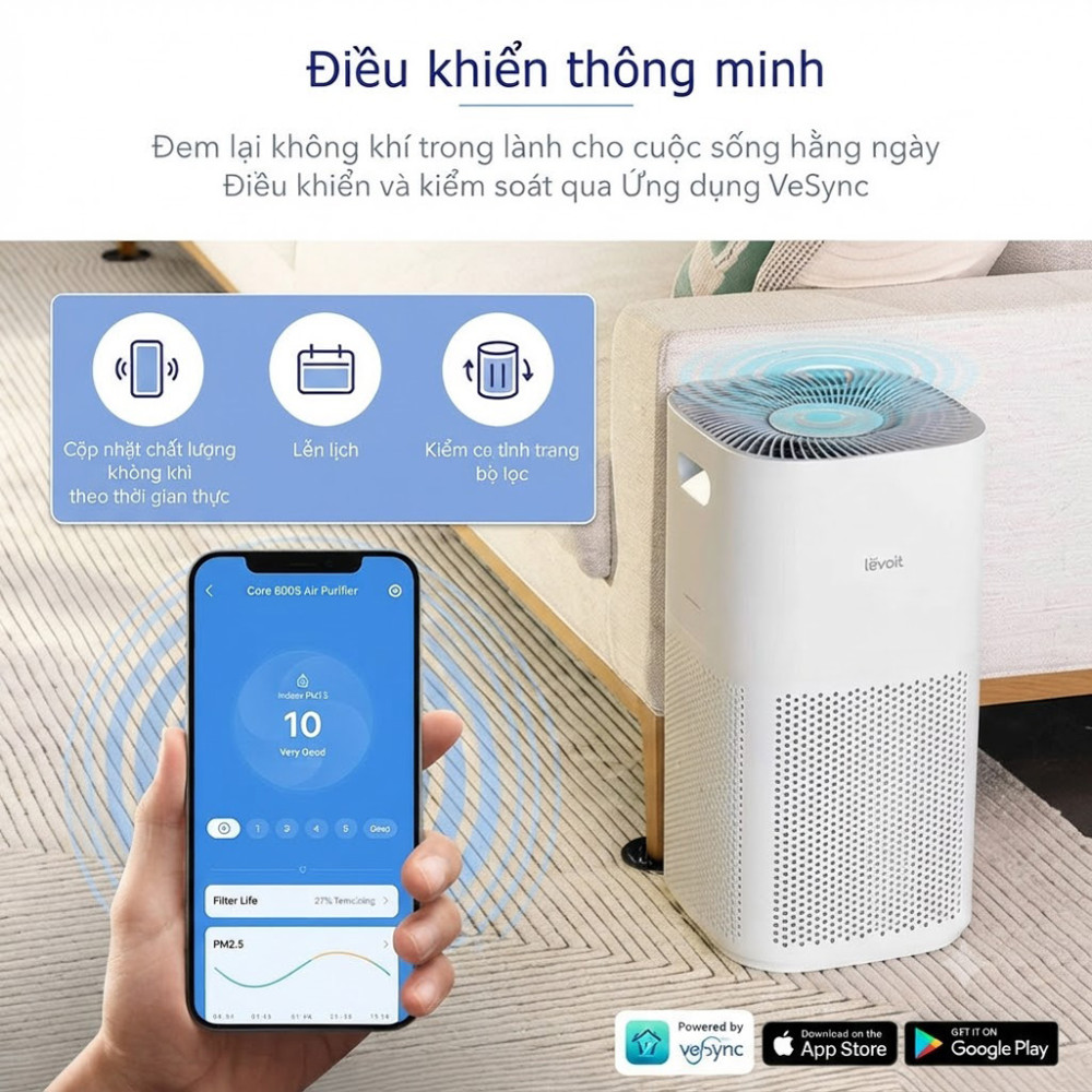 Máy lọc không khí Levoit Core 600S - Hàng chính hãng