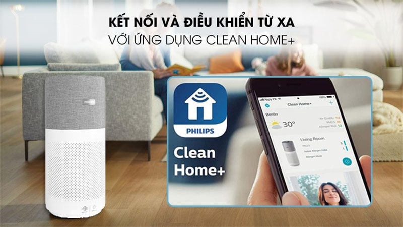 Ứng dụng Clean Home+ của Máy lọc không khí Philips AC3033/10