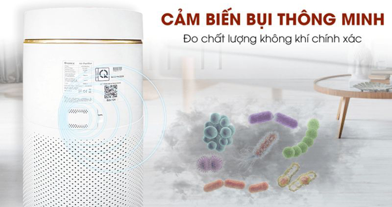 Có đèn LED hiển thị mức độ không khí