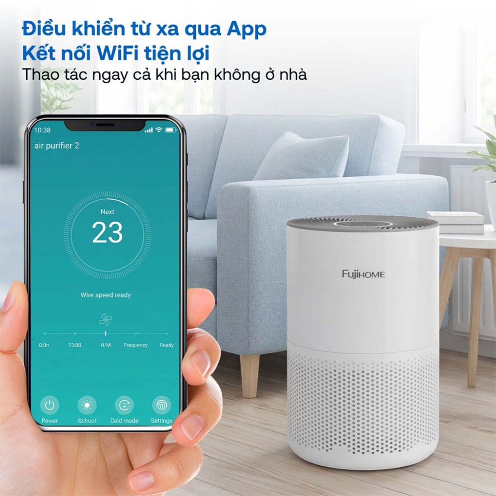 Máy lọc không khí kết nối Wifi thông minh Fujihome AP5COMPACT - Hàng chính hãng