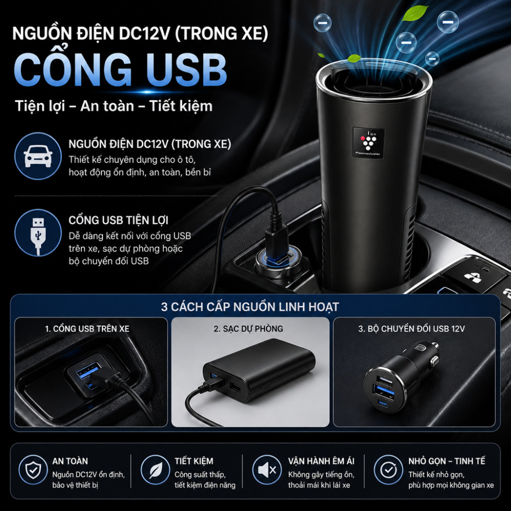  Máy lọc không khí khử mùi ô tô Sharp IG-NX2E-A/B/W - Hàng chính hãng