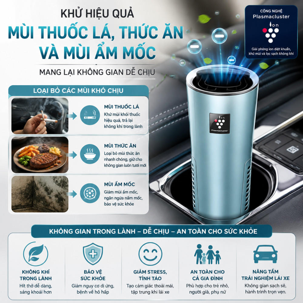  Máy lọc không khí khử mùi ô tô Sharp IG-NX2E-A/B/W - Hàng chính hãng