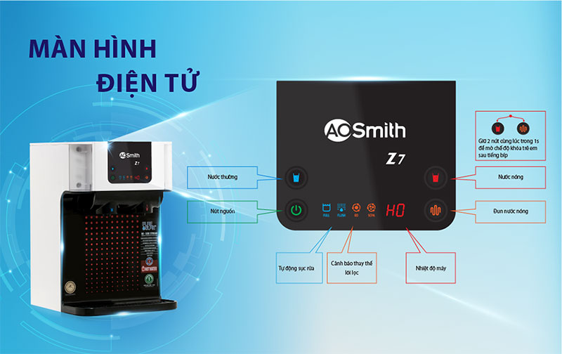 Máy lọc nước A.O.Smith Z7 với hệ thống điều khiển điện tử thông minh